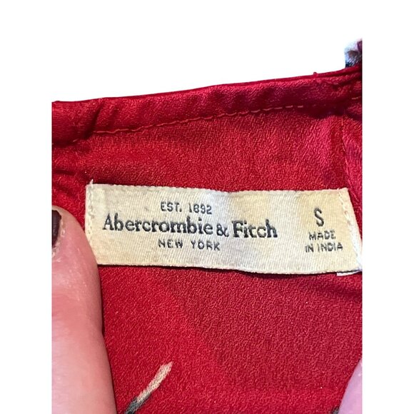Abercrombie & Fitch Red Floral Halter Top S Womens Summer Wear - Picture 6 of 6